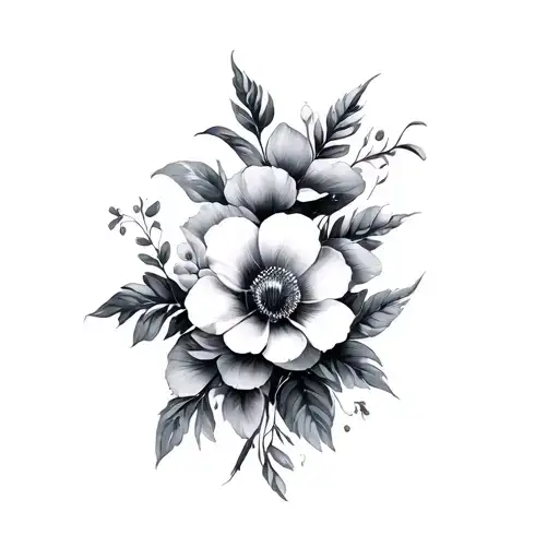 Coverup Floral tattoo design idea