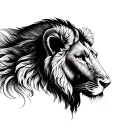 lion profile lamb profile tattoo design idea