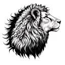 lion profile lamb profile tattoo design idea