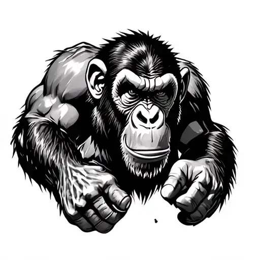 Angry Chimp doing hulk smash tattoo design idea