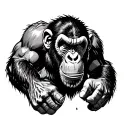 Angry Chimp doing hulk smash tattoo design idea