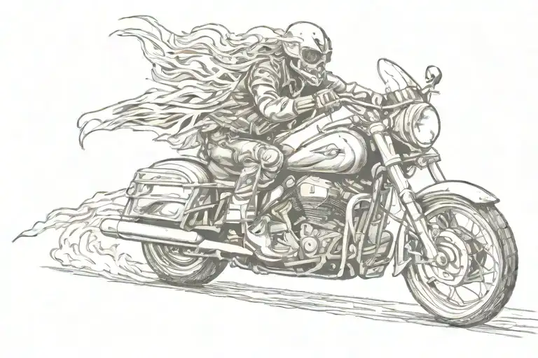 ghost rider on 50th anniversary goldwing tattoo design idea