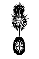 starburst with anchor tattoo design idea