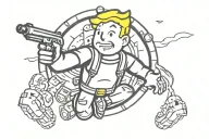 Fallout Vault Boy tattoo design idea