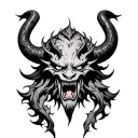 demon oni tattoo design idea