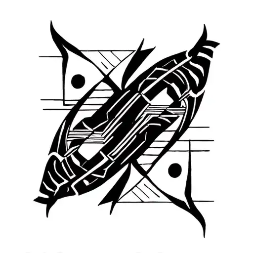 Gemini and Aquarius patern geometrical tattoo design idea