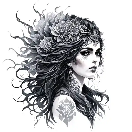 Nemesis Goddess tattoo design idea