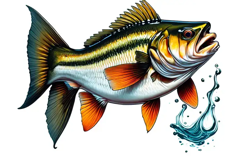 baby striped bass tattoo design idea