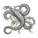 Combining all the transformation symbols associated with Scorpio into a single, cohesive symbol would require merging th tattoo design idea