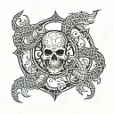 Combining all the transformation symbols associated with Scorpio into a single, cohesive symbol would require merging th tattoo design idea