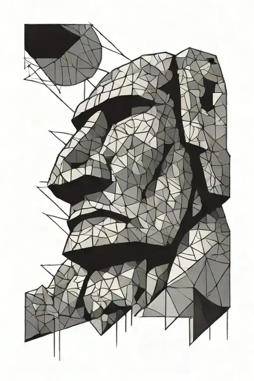 moai rock stone tattoo design idea