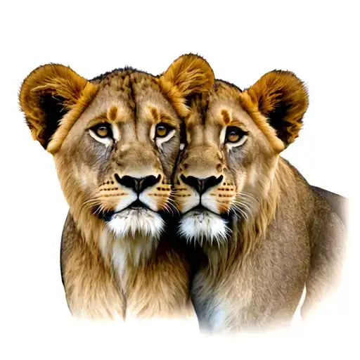 2 lion cubs tattoo design idea