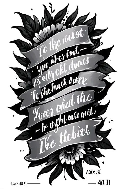 Isaiah 40:31 bible verse written tattoo design idea