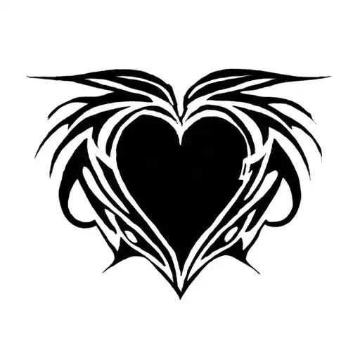 tribal armband with a heart hinden inside the design tattoo design idea