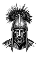 gladiator head with gladiator helmet tattoo design idea