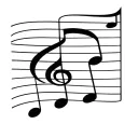 Music notes as a scroll tattoo design idea