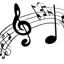 Music notes as a scroll tattoo design idea