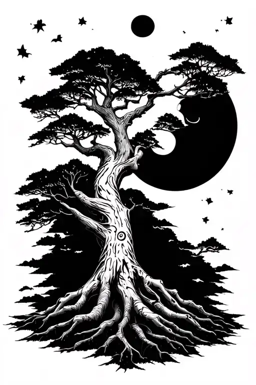 long live luna poisen tree tattoo design idea