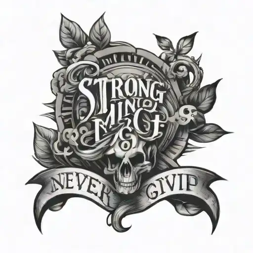 strong mind ego never give up attitude tattoo design idea