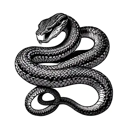 Aztec rattle snake wrapped tattoo design idea