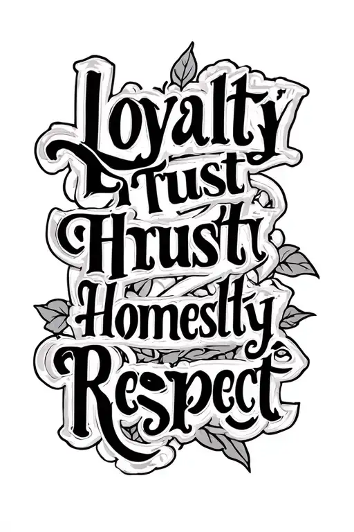 "Loyalty trust honesty respect " loyalty trust honesty respect  tattoo design idea