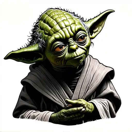 Yoda standing in front tattoo design idea
