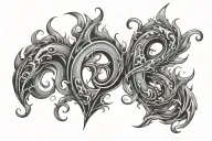 number 5 fire tattoo design idea