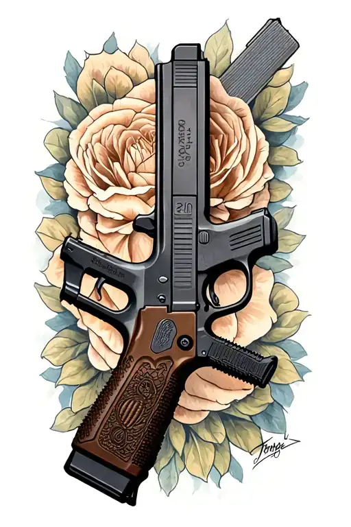 Glock 9mm gun tattoo design idea
