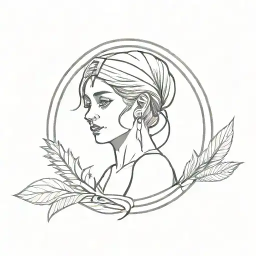 lady of sorrows in frame with bow tied tattoo design idea