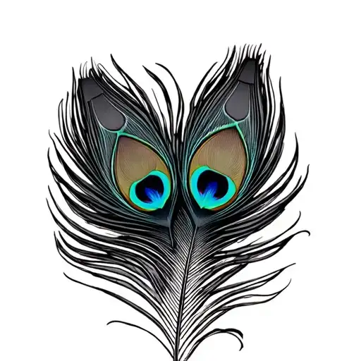 peacock feather entwined with eagle feather feather feather feather feather tattoo design idea