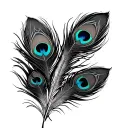 peacock feather entwined with eagle feather feather feather feather feather tattoo design idea