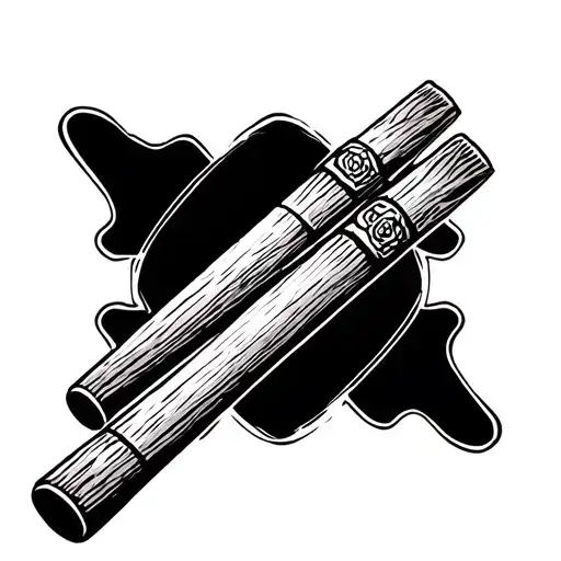 wooden chopsticks. very detailed, no background tattoo design idea