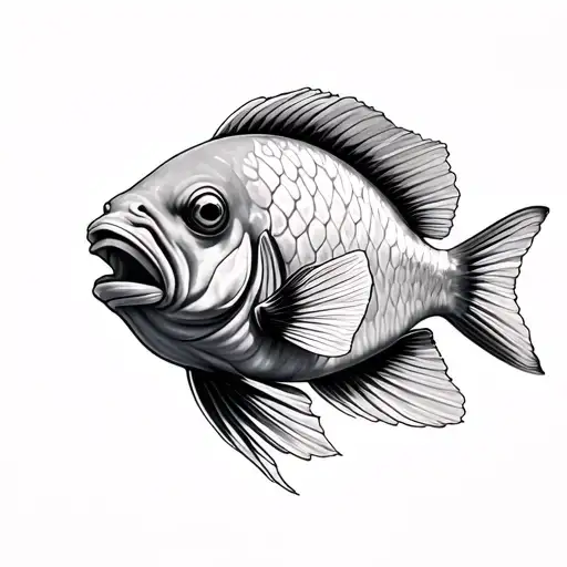 flounder fish tattoo design idea