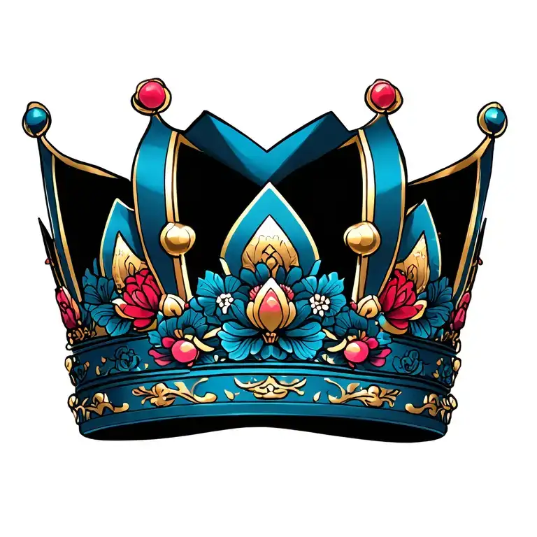 crown surrounded by bold tattoo design idea