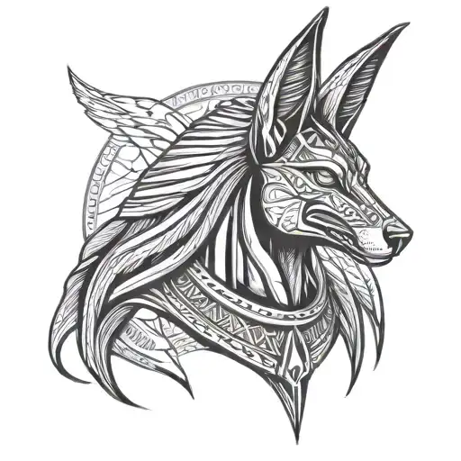Anubis is the Egyptian god of the afterlife tattoo design idea