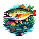 rainbow trout tattoo design idea