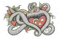 snake biting heart tattoo tattoo design idea