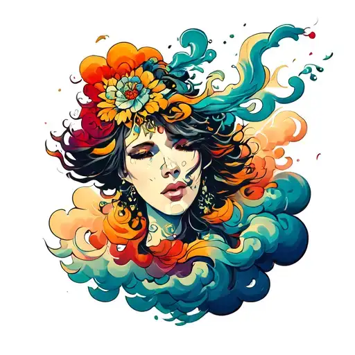 Filler Clouds and Smoke tattoo design idea