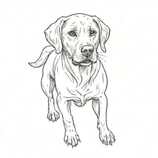 a black labrador retriever tattoo design idea