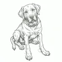a black labrador retriever tattoo design idea