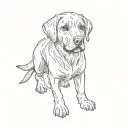 a black labrador retriever tattoo design idea