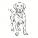 a black labrador retriever tattoo design idea