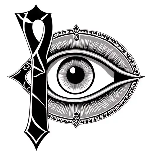 eye of ra eye of Horus and ankh symbol tattoo design idea