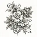floral vines wrapped with carnation flowers tattoo design idea