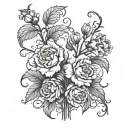 floral vines wrapped with carnation flowers tattoo design idea