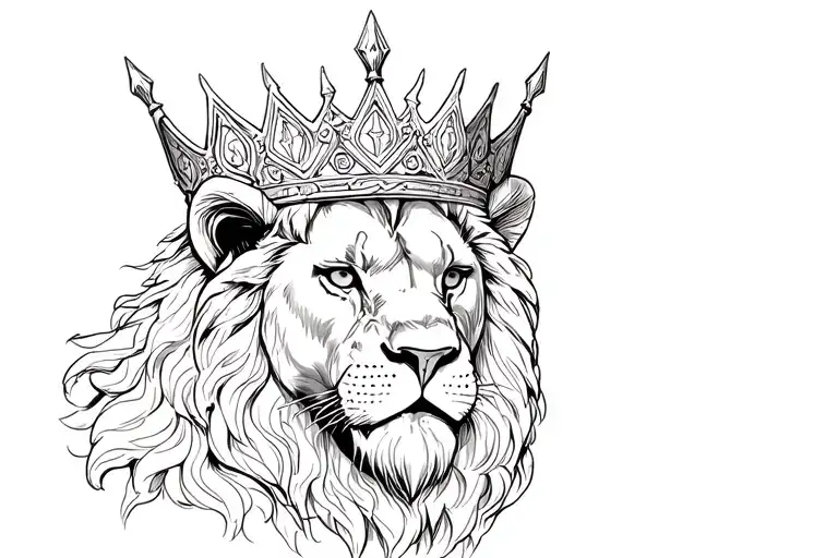 Lion with crown of more gladiators tattoo design idea