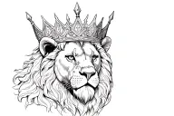 Lion with crown of more gladiators tattoo design idea