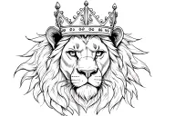 Lion with crown of more gladiators tattoo design idea
