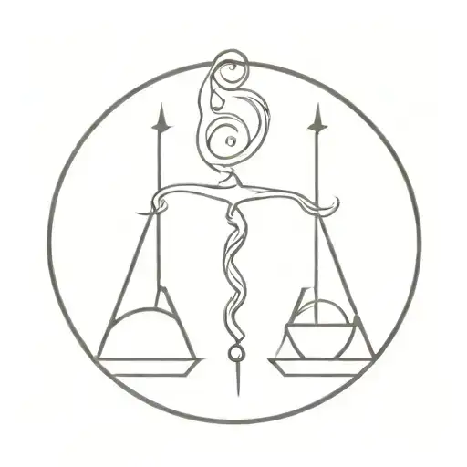 libra taurus symbol merging tattoo design idea