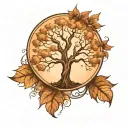 round minimal tree   tattoo design idea